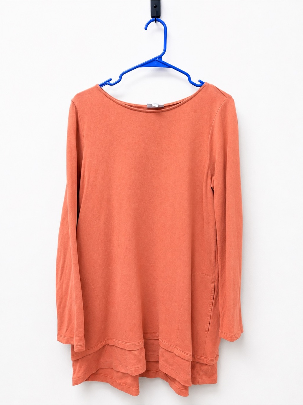 Pure J. Jill Coral Long Sleeve Tunic Top Size Large